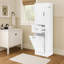 Armoire de salle de bain de 67,8 po de hauteur avec panier à linge - Organisateur de rangement de salle de bain peu encombrant avec tablettes réglables et finition imperméable durable-1235438357