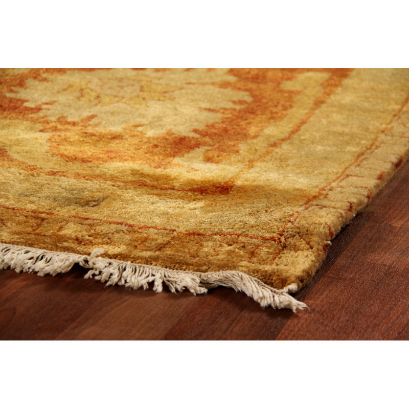 Antique Weave Oushak Wool Oriental Area Rug in Gold/Rust, Rectangle 14' x 18'6''