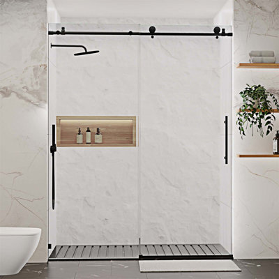 Porte de douche coulissante sans cadre