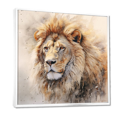 Lion, art mural sur toile, impression féroce et animal sauvage - lion féroce III