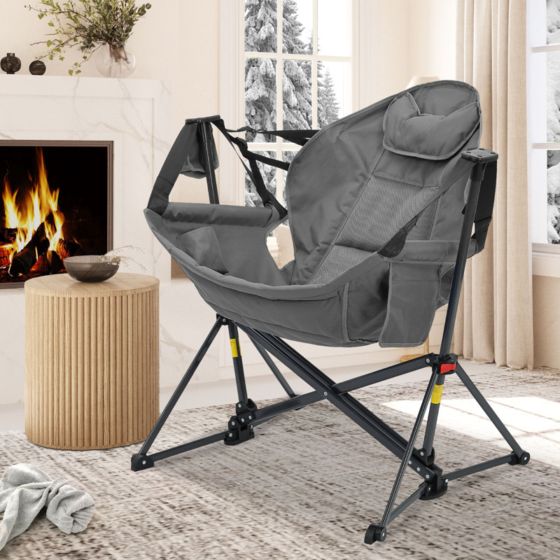 Chaise de camping hamac avec sac de rangement, Gris