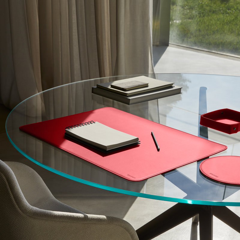 Hermes Leather Desk Pad, Ferrari Red
