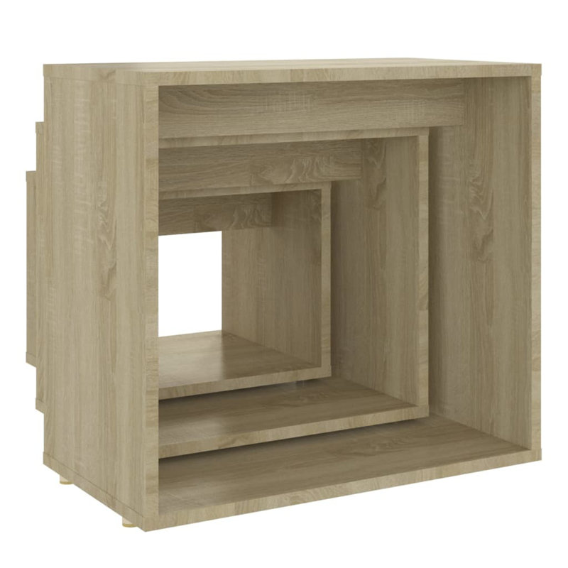vidaXL Nesting Table Engineered wood Small Stackable, Sonoma Oak, Sonoma Oak