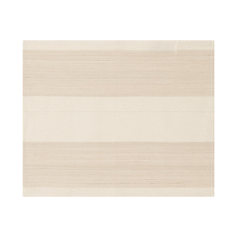 Ensemble de 4 napperons à rayures crème et brun clair French Home