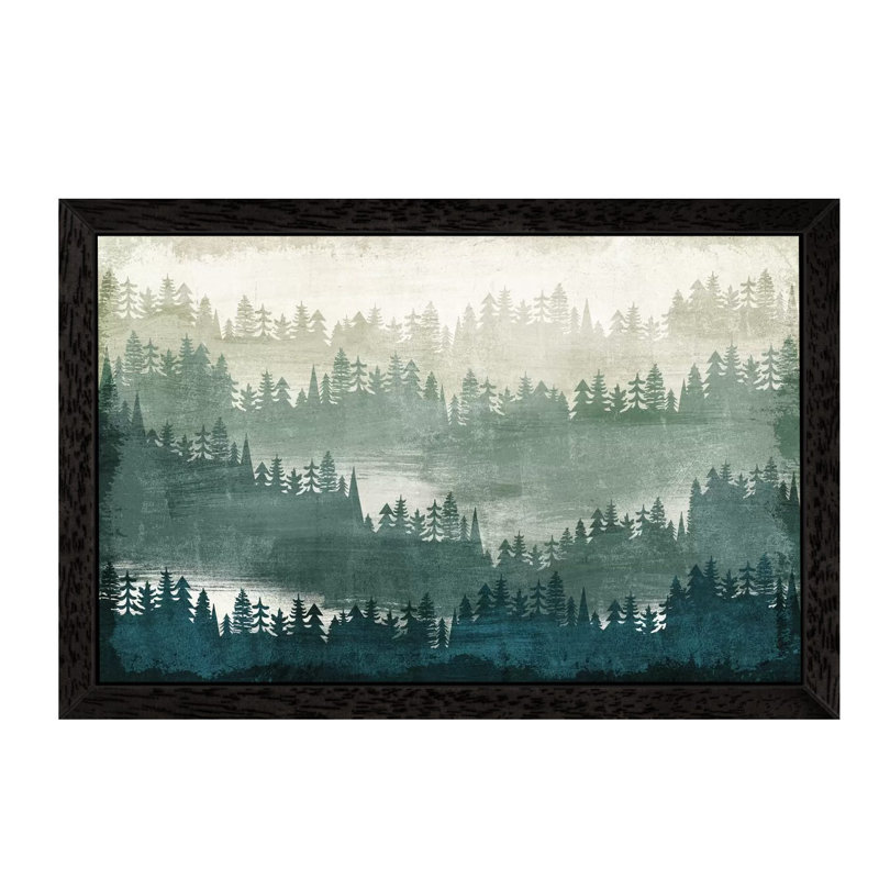 Mountainscape I by Michael Mullan - Floater Frame Print on Canvas, Black Framed
