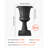 Plastic Urn Planters 15.75 x 26.4 Inch Black Floral Pedestal Flower Pots-878042229-878042231