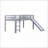 Twin Size Rubber Wood Low Loft Bed with Slide &amp; Ladder No Box Spring Needed Grey-1474995550