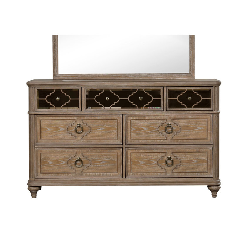 Panneau de miroir avant simple simple en bois massif avec placage de commode 1 pièce