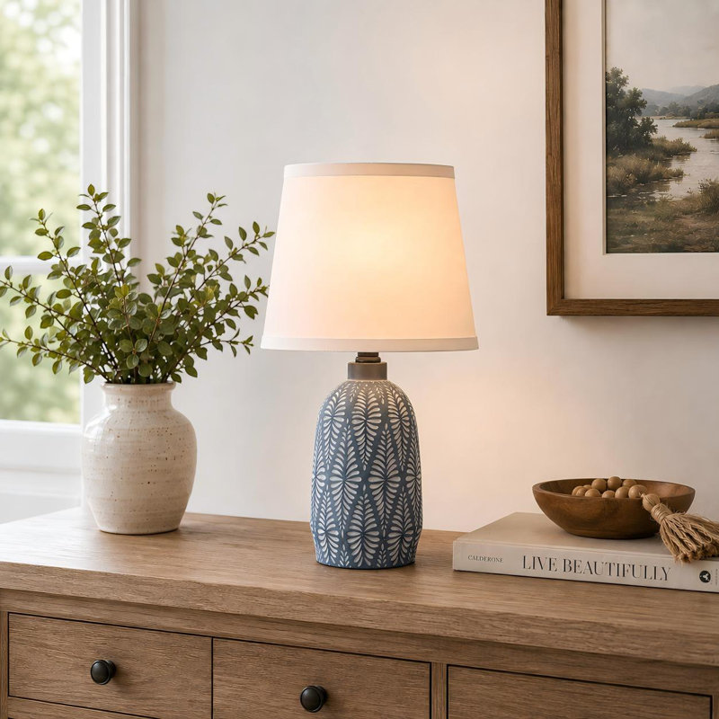 Cheria Ceramic Table Lamp, Blue