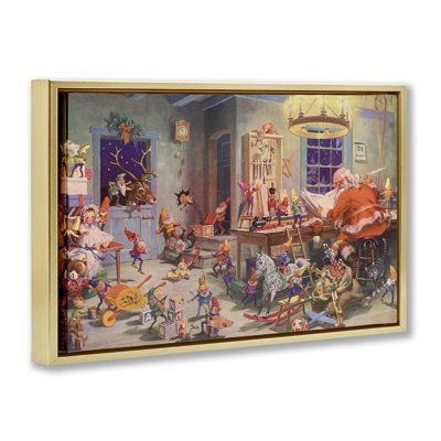 Cadre flottant Santa's Elves Antique, design par Vintage Hustle