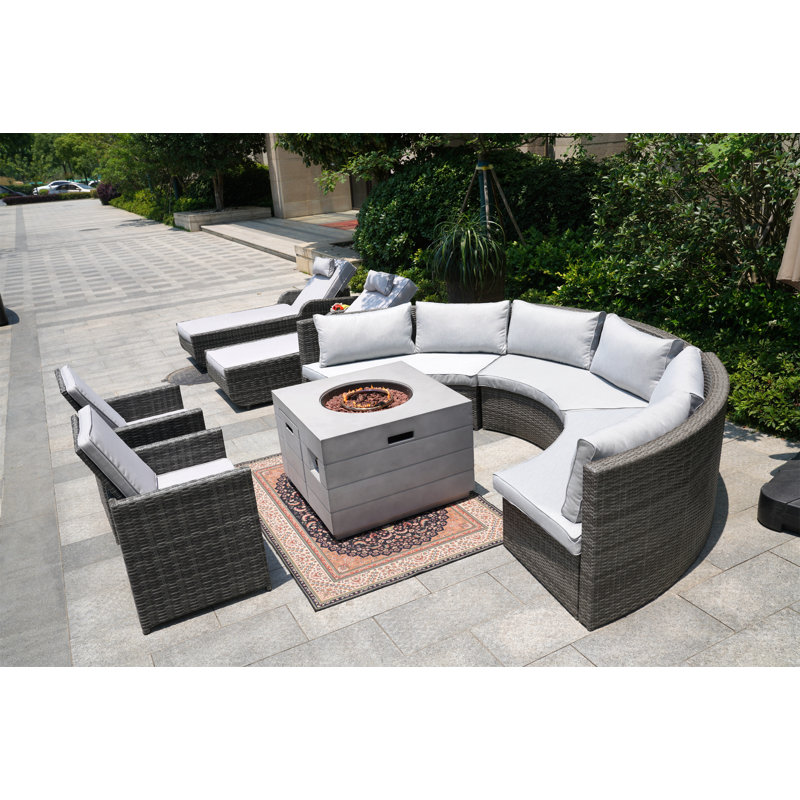 10 - Person Patio Conversation Set with Cushions