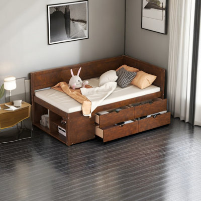 Full Size Daybed With Drawers And Shelves