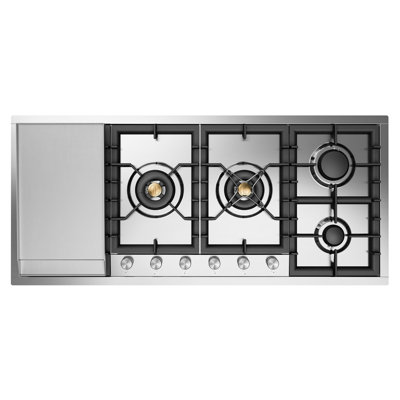 ILVE Nostalgie II Series 48 inch Gas Cooktop with 6 Sealed Burners, Griddle
