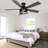 52" Industrial Black Caged Flush Mount Ceiling Fan with Light Kit and Remote Control 6-speed Reversible DC Motor Low Profile Fan 