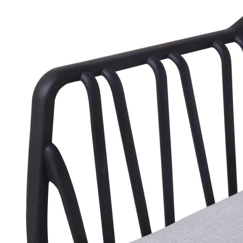 Chaises longues confortables pour patio, ensemble de 2 pièces en résine de polypropylène, patio moderne