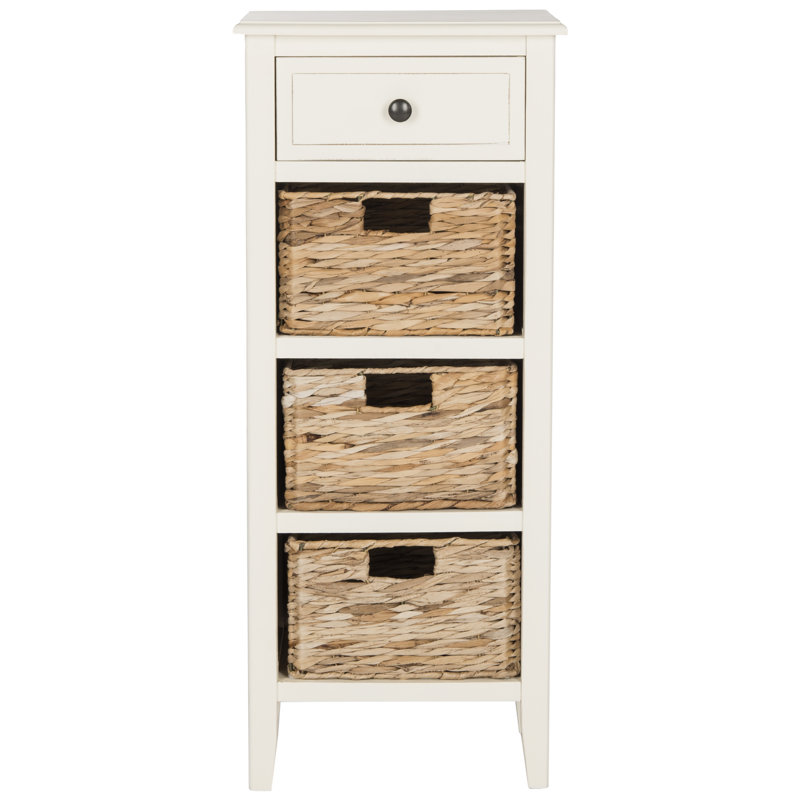 Silverview Solid Wood 96.52cm W 1 - Drawer Chest of Drawers, Distressed White