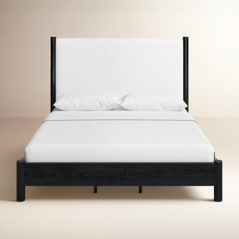 Kaplan Wood Bed, Queen, Black/Beige