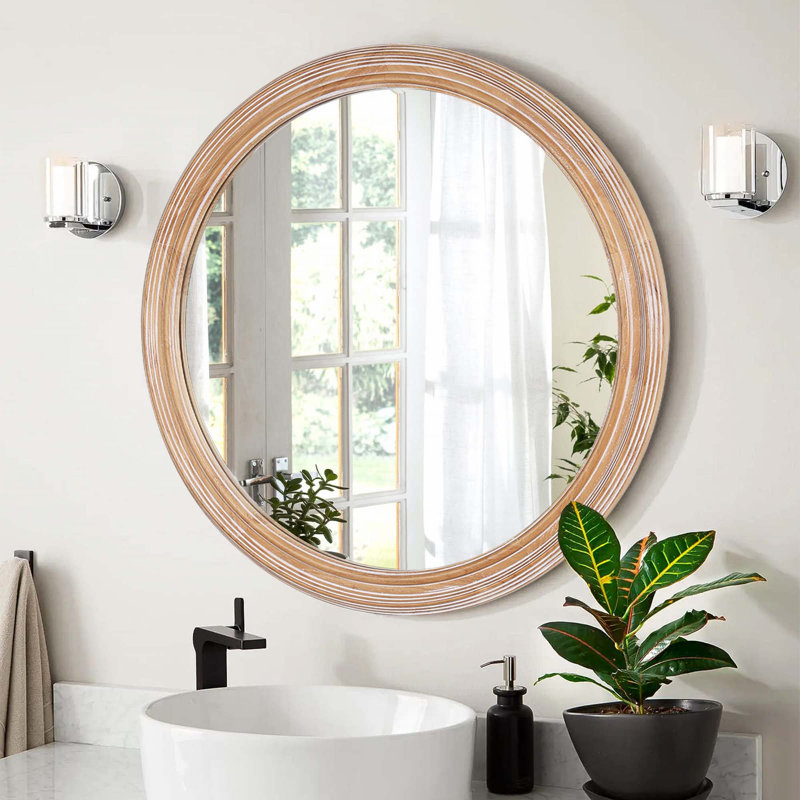Miroir mural rond 27,5 pouces pour meuble-lavabo