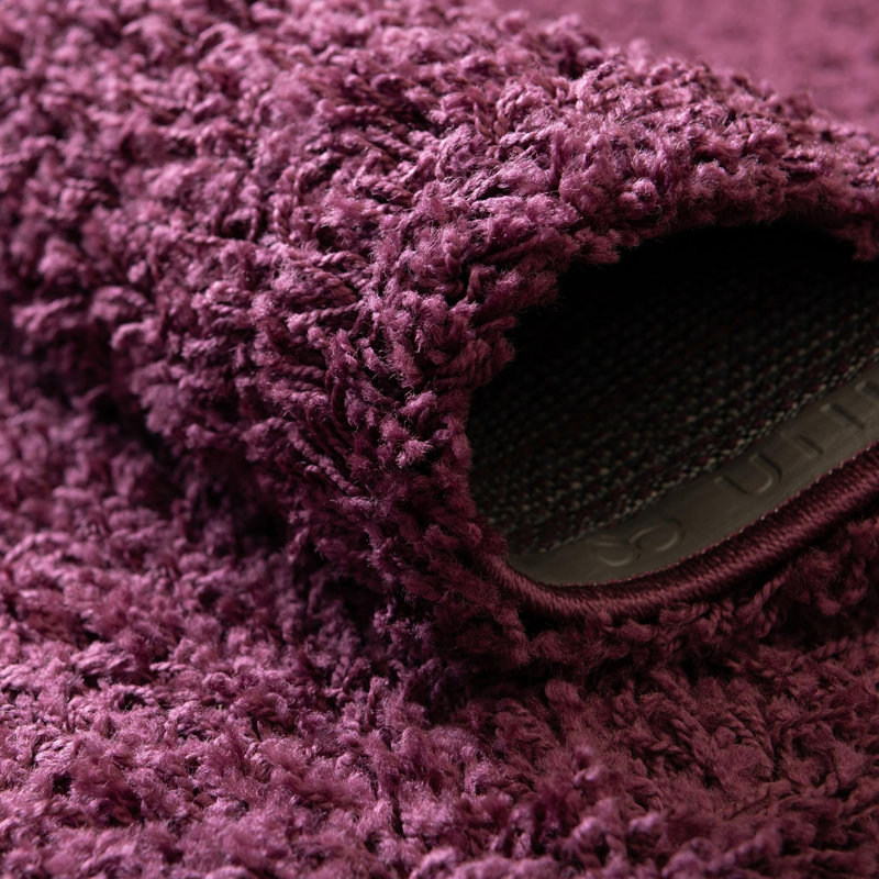 Tapis noir de jais Santoshi, Rond 3 pi 1 po, Eggplant Purple