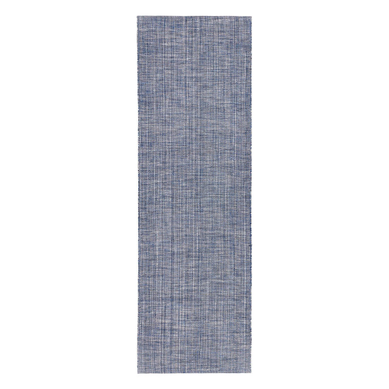 Fusion Blue Handwoven Indoor/Outdoor Rug, Runner 2'6" x 8'