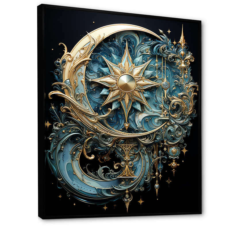 Johnaven, symboles, croissant de lune et étoiles - impression sur toile, symboles, H 20 po x l 12 po x P 1 po