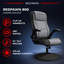 Chaise berçante de jeu à bascule rotative RESPAWN 800 - siège de jeu ergonomique avec support lombaire, accoudoir rabattable, dossier haut, base à piédestal, chaise berçante de jeu vidéo sans console confortable - tissu gris