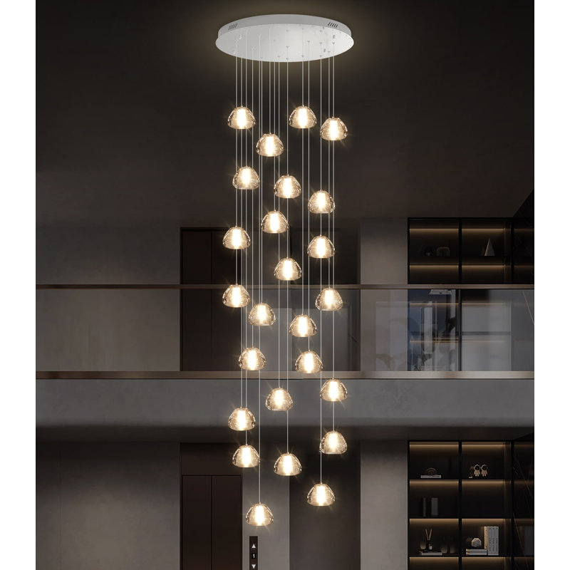 25 - Light Dome Crystal Chandelier, Argent argent