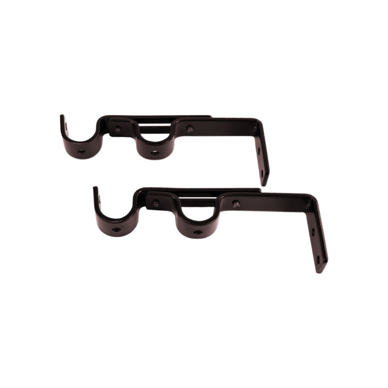 Support à rideaux double Allendale, Espresso / peint, H 5,5 po