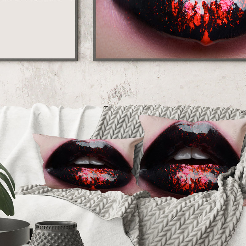 Housse et insert pour coussin rectangulaire Plump Woman Lips