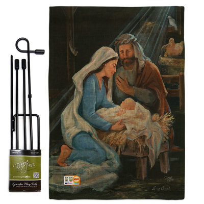 Ensemble de drapeaux en polyester 19 x 13 po Nativité Winter Impressions