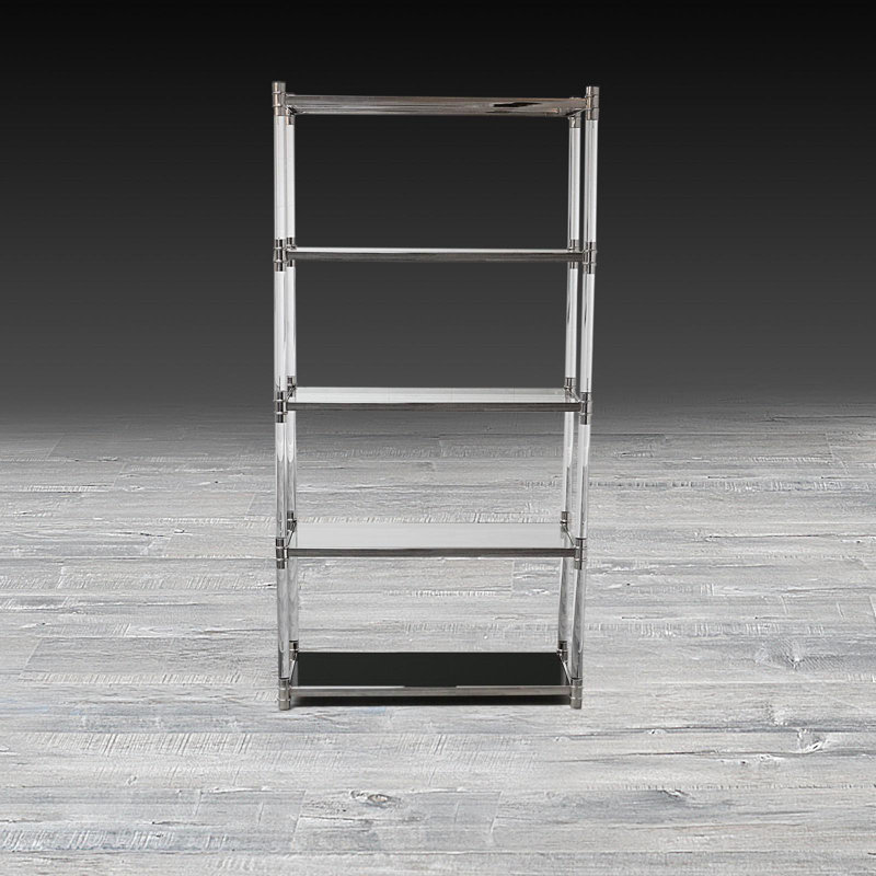 Varossi Etagere Bookcase, Polished Silver