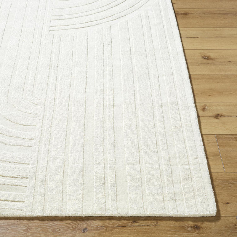 Tapis rectangulaire en laine Carsen avec envers antidérapant, Rectangle 8 pi x 10 pi