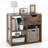  1 Pcs 3-cube Bookshelf 2-tier Open Shelf Bookcase With Drawer Home Storage Organizer