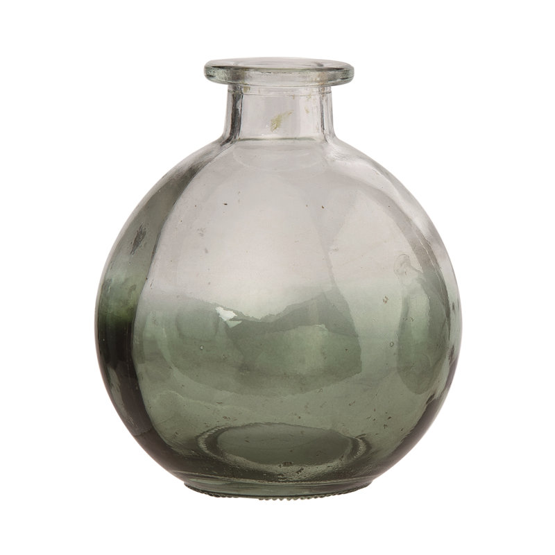  Glass 4 in. Clear Spring Globe Bud Vase