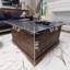 Table basse, table carrée en bois avec grands compartiments de rangement cachés pour le salon, table de bar rustique avec table à cocktail