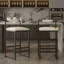 Ensemble de 2 tabourets de bar rembourrés en similicuir avec tabourets de bar modernes et structure en métal pour comptoir, îlot de cuisine