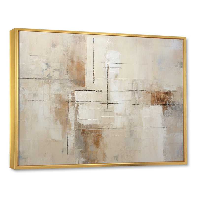 Minimalisme moderne, art zen scandinave II - décoration murale moderne scandinave, Cadre flottant doré