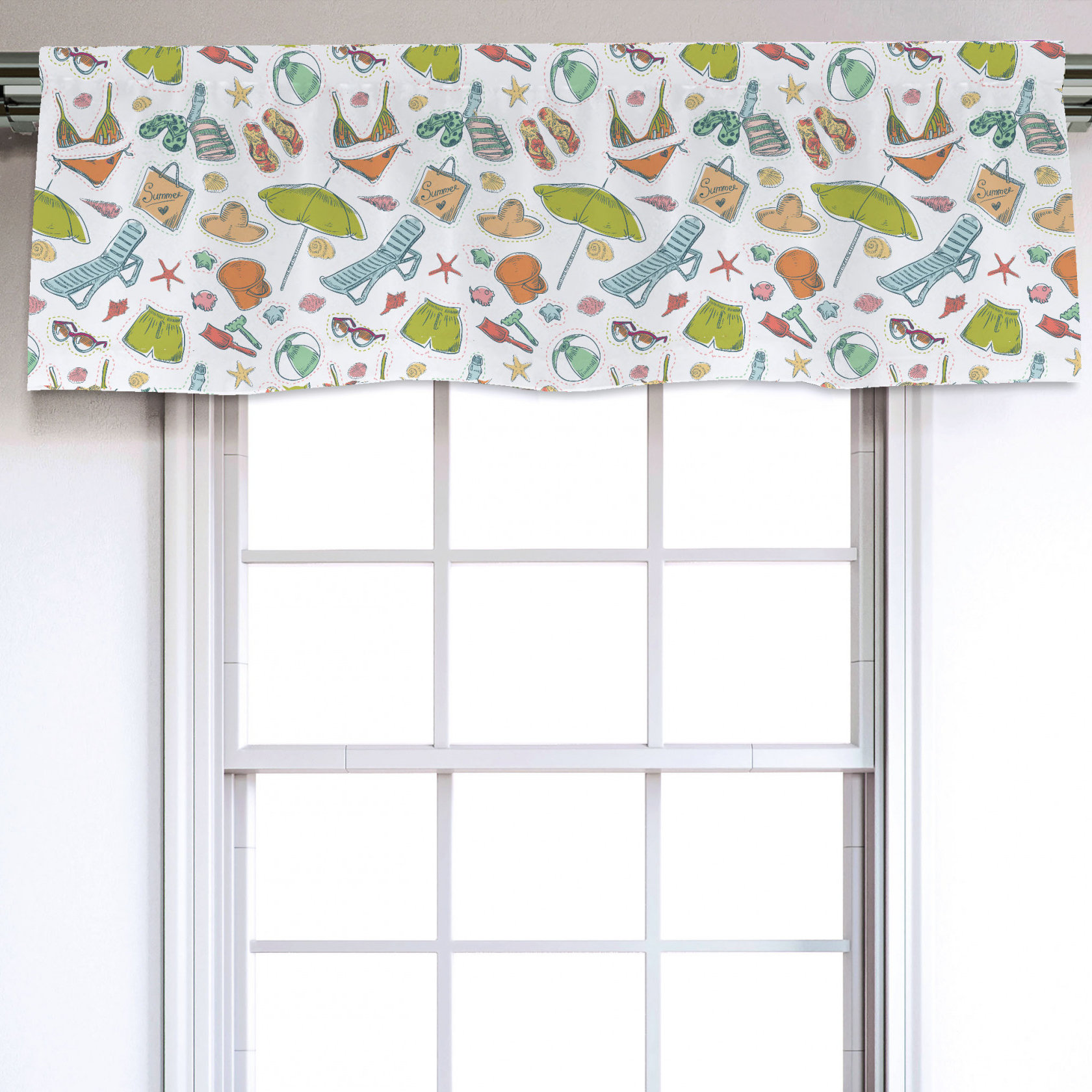 Ambesonne Flip Flop 54" Window Valance Wayfair