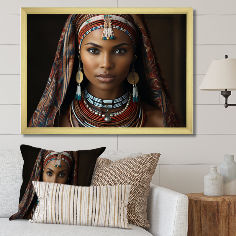 " World Cultures Samburu Beauty II ", Gold Picture Framed, 24" H x 32" W x 1" D