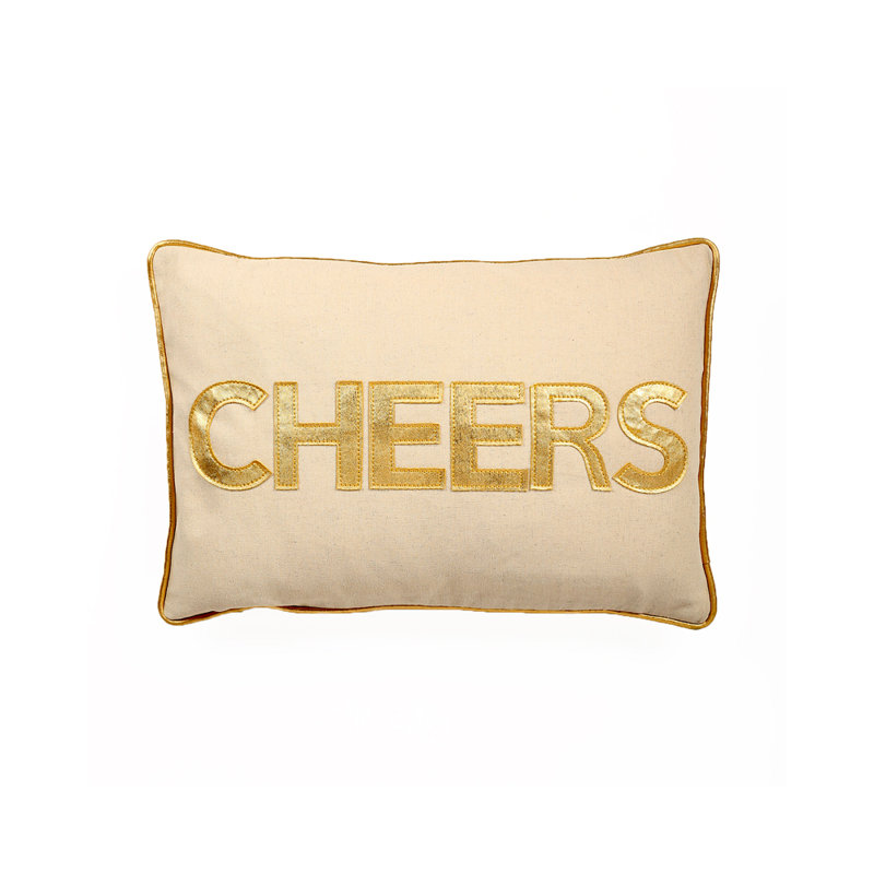  Housse de coussin rectangulaire et insert, Or, Polyfill