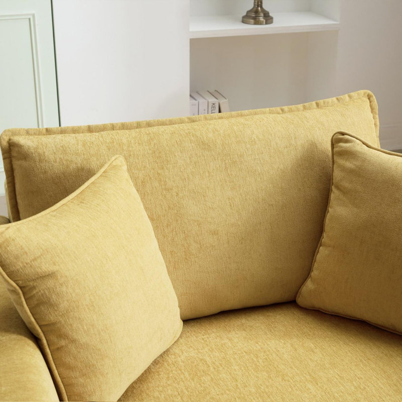 Fauteuil surdimensionné, fauteuil confortable et demi-canapé simple, Jaune