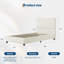 Base de lit grand rembourré beige Boucle - tête de lit nuage, profil bas, lattes de bois robustes, robuste, silencieux, sans sommier, assemblage facile - blanc cassé, grand-419082147-419082151
