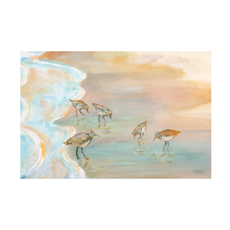Back Bay Sandpipers sur toile, H 30 po x l 47 po x P 2 po
