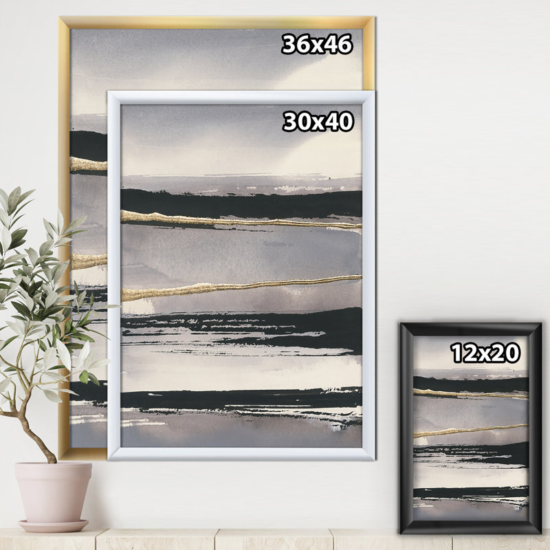 « glamour matin brouillard iii », reproduction d’art sur toile, H 46 po x l 36 po x P 1,5 po, Cadre doré