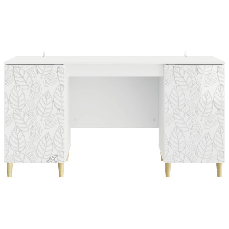 Credenza Desk, High Gloss White