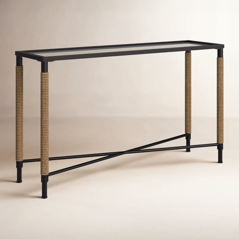 52'' Glass Top Console Table