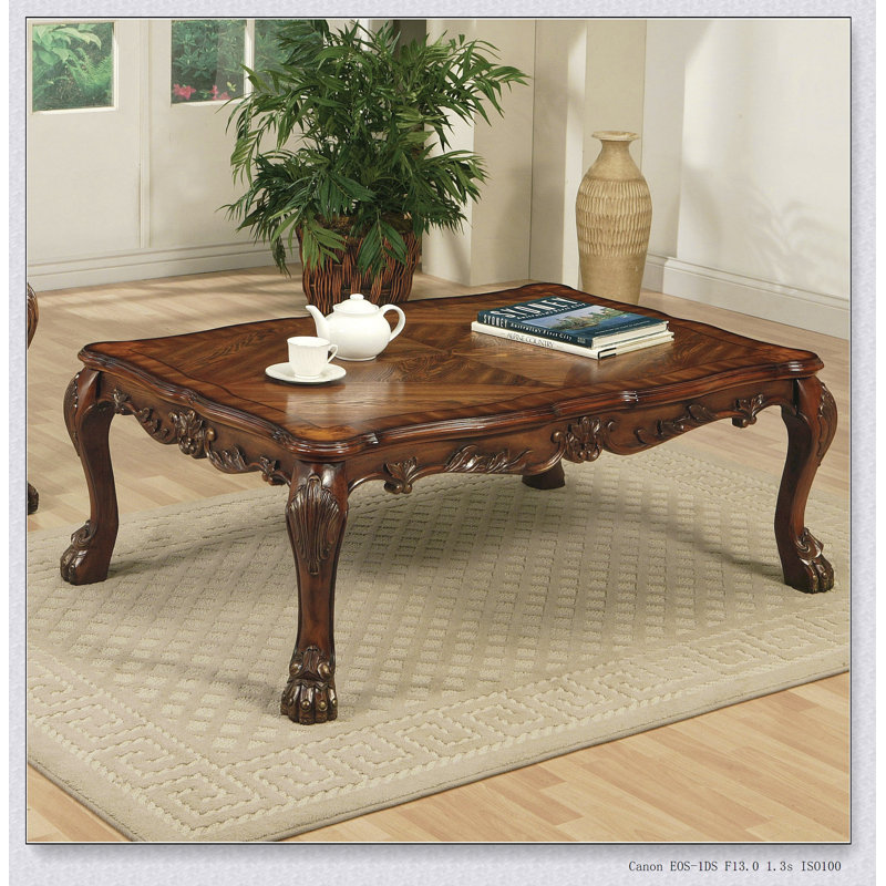 Table basse en chêne cerisier avec pieds à griffes Conception pratique et moderne, matériaux de haute qualité, centre de salon