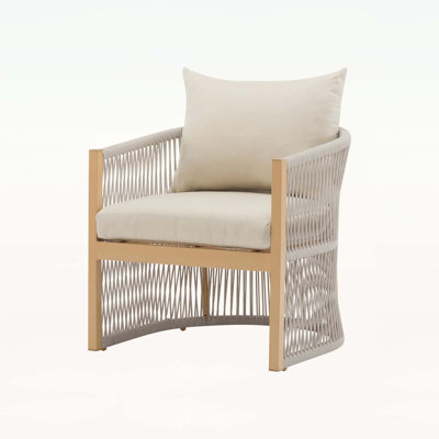 Charming Curved Aluminum Lounge Chair with Superb Cushions
