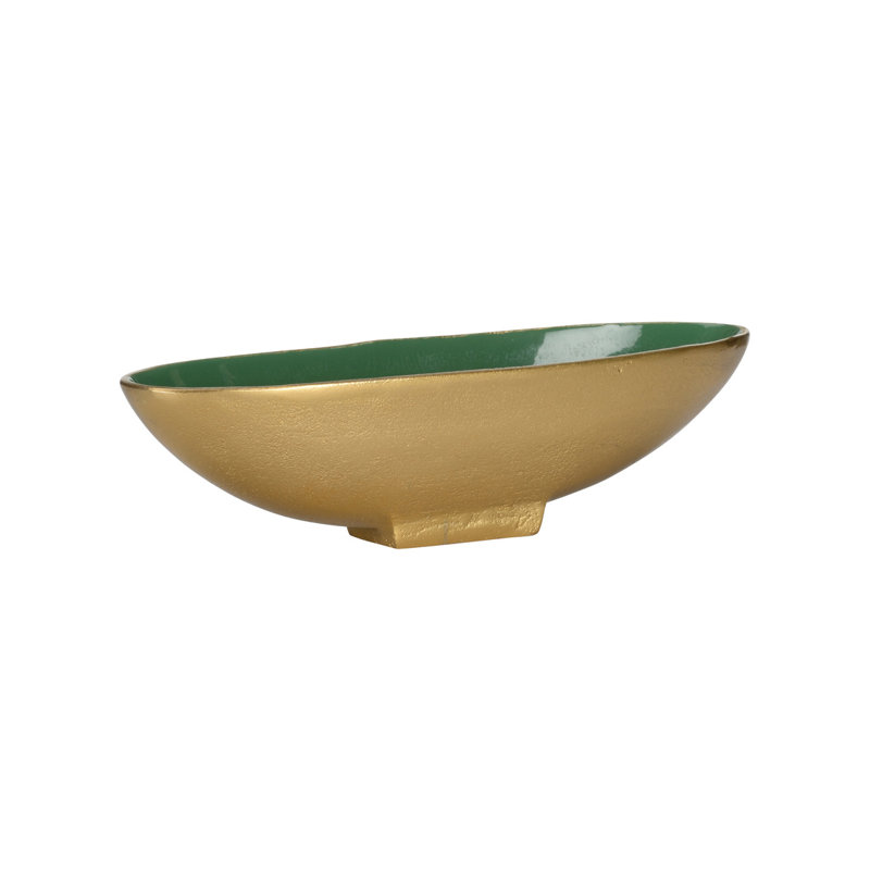 Emerald Oval Bowl - Small, 3.5" H x 13.5" W x 4.25" D