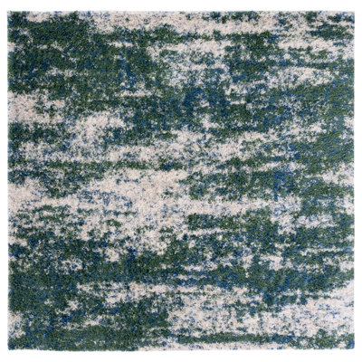 Tapis abstrait vert / beige Difiore